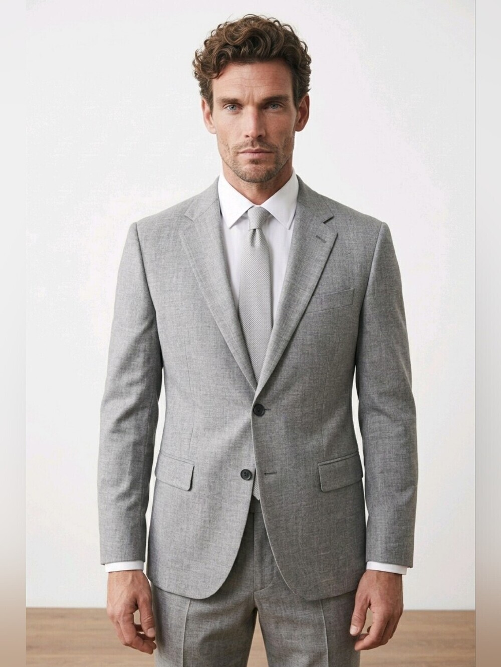 Luca D'Altiera Men's Wool Blend Gray Blazer Excellent Condition